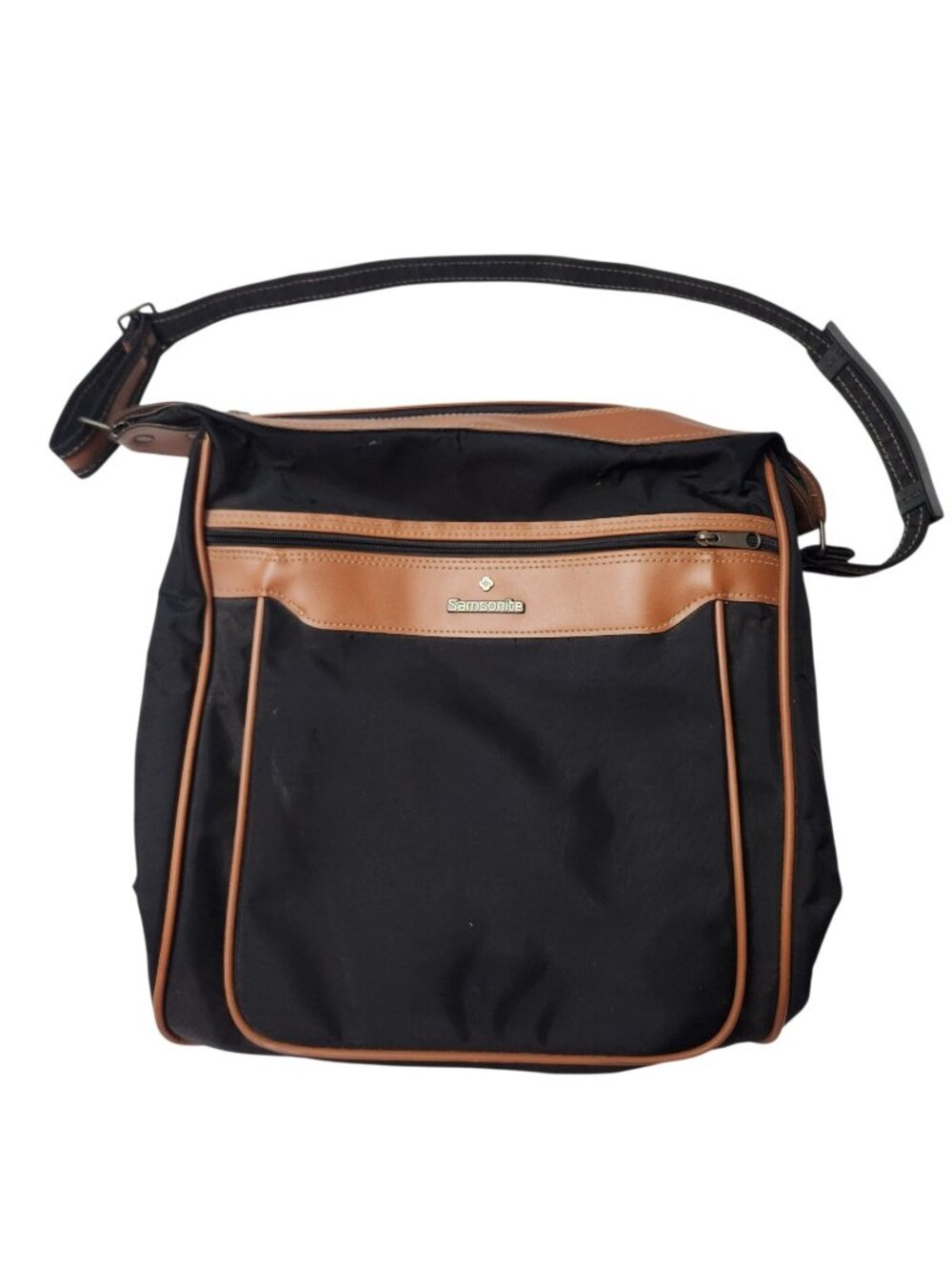 Vintage Samsonite Easy Paks Adjustable Shoulder Strap Black Vinyl/Brown